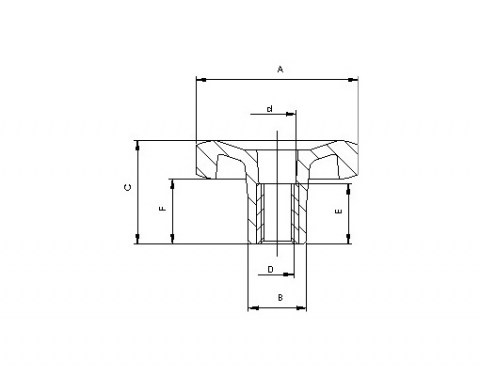 Sterngriff LBX FP - Technische Zeichnung | Kuala Kunststofftechnik GmbH